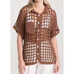 NEW NIA THOMAS sessa shirt in tawny brown